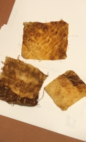 Rusted fabric samples