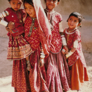Girls from Hodka village, Kutch, Gujarat by Annie Folkard